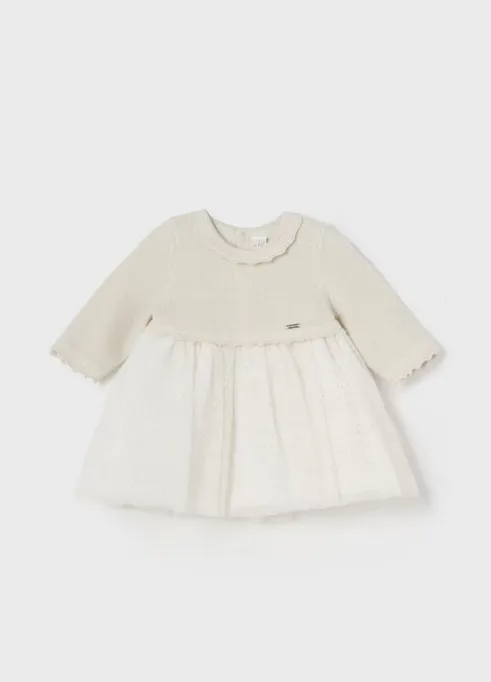 2806 Infant Girls Glitter Skirt Knit Top Combined - Champagne