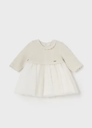 2806 Infant Girls Glitter Skirt Knit Top Combined - Champagne