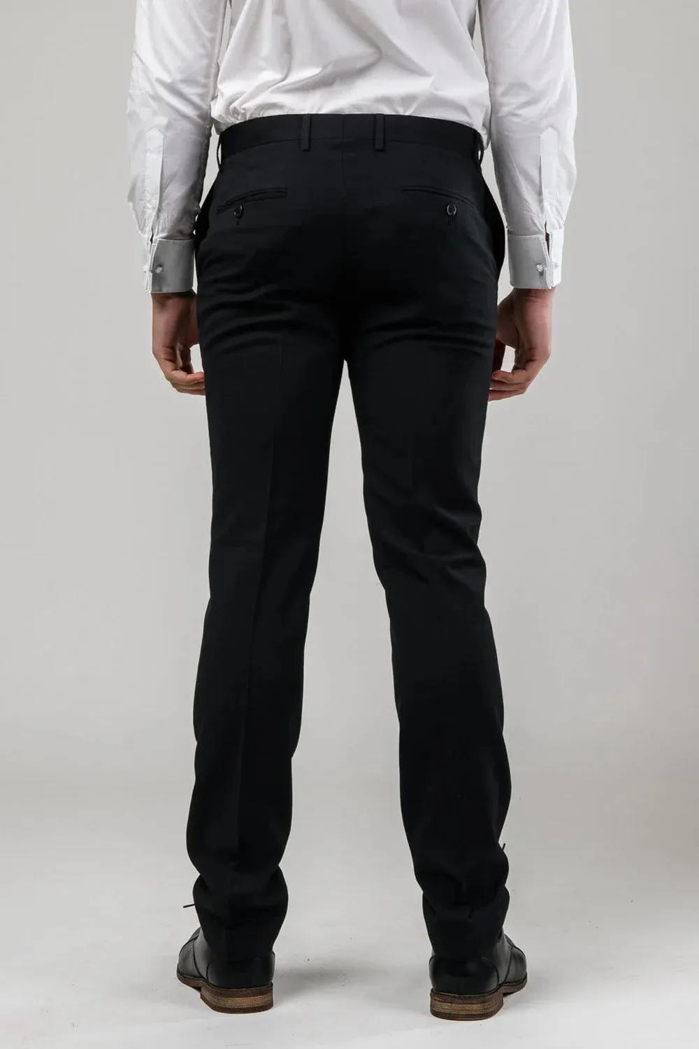 A019301T POLY WOOL TROUSER BLACK