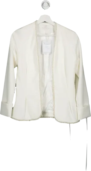 Aavelle White Pearl Trim Jacket UK S