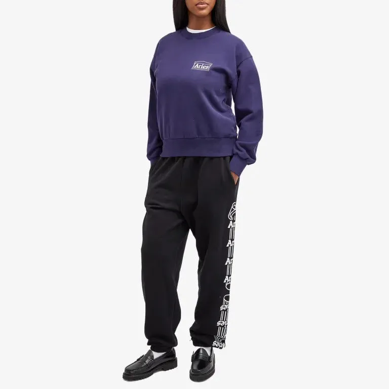 Aries Mini Temple Crew Neck Sweatshirt, dark blue