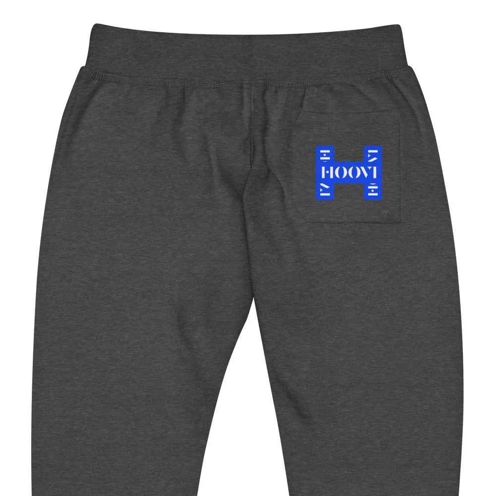 Capital H's Unisex Fleece Sweatpants (White Hoovi Print) Royal Blue Logo