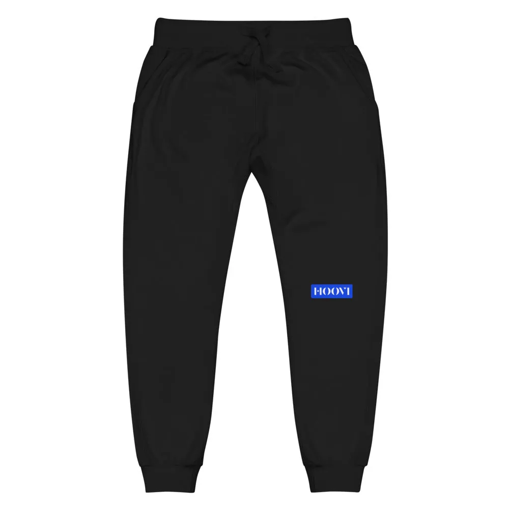 Capital H's Unisex Fleece Sweatpants (White Hoovi Print) Royal Blue Logo