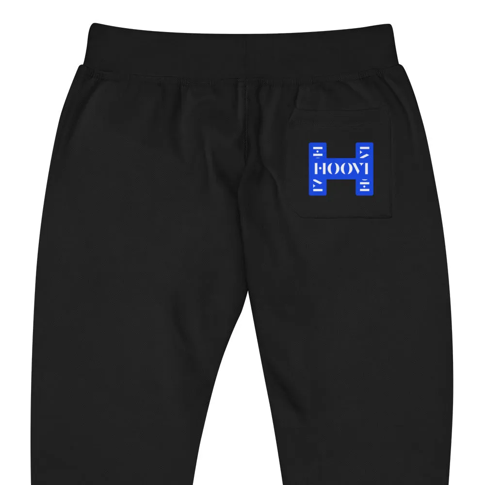 Capital H's Unisex Fleece Sweatpants (White Hoovi Print) Royal Blue Logo