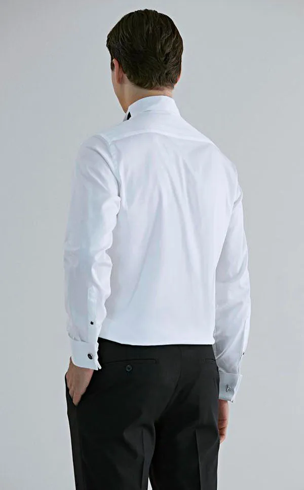 Ds Damat Ceremony Shirt Slim Fit White  With Black Stripe