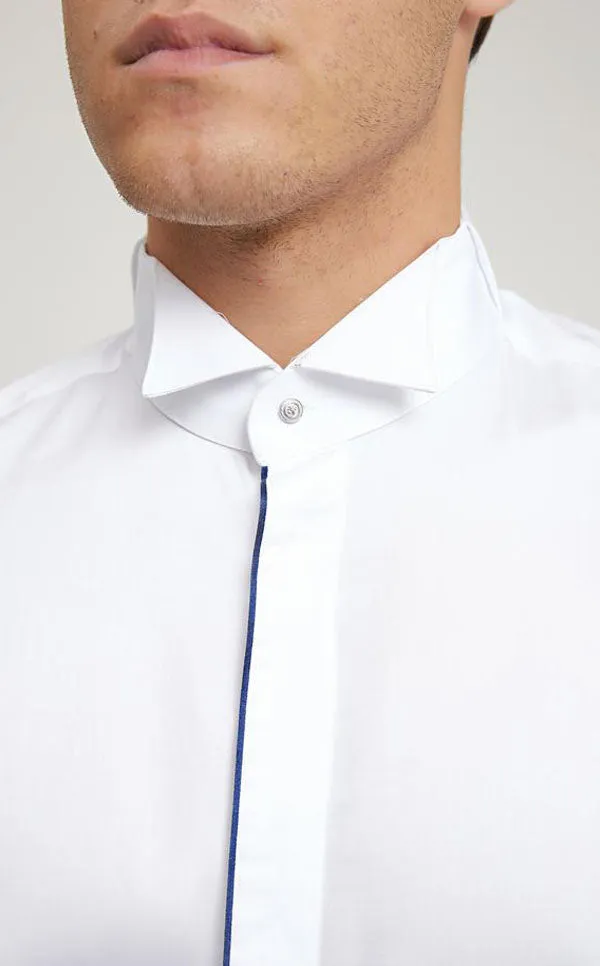 Ds Damat Ceremony Shirt Slim Fit White With Blue Stripe