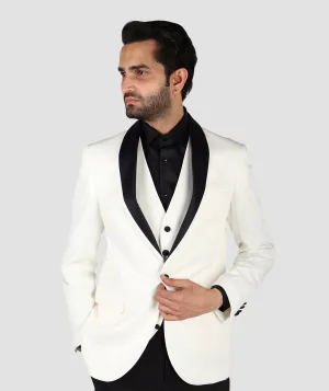 D'S Damat White Tuxedo Suit