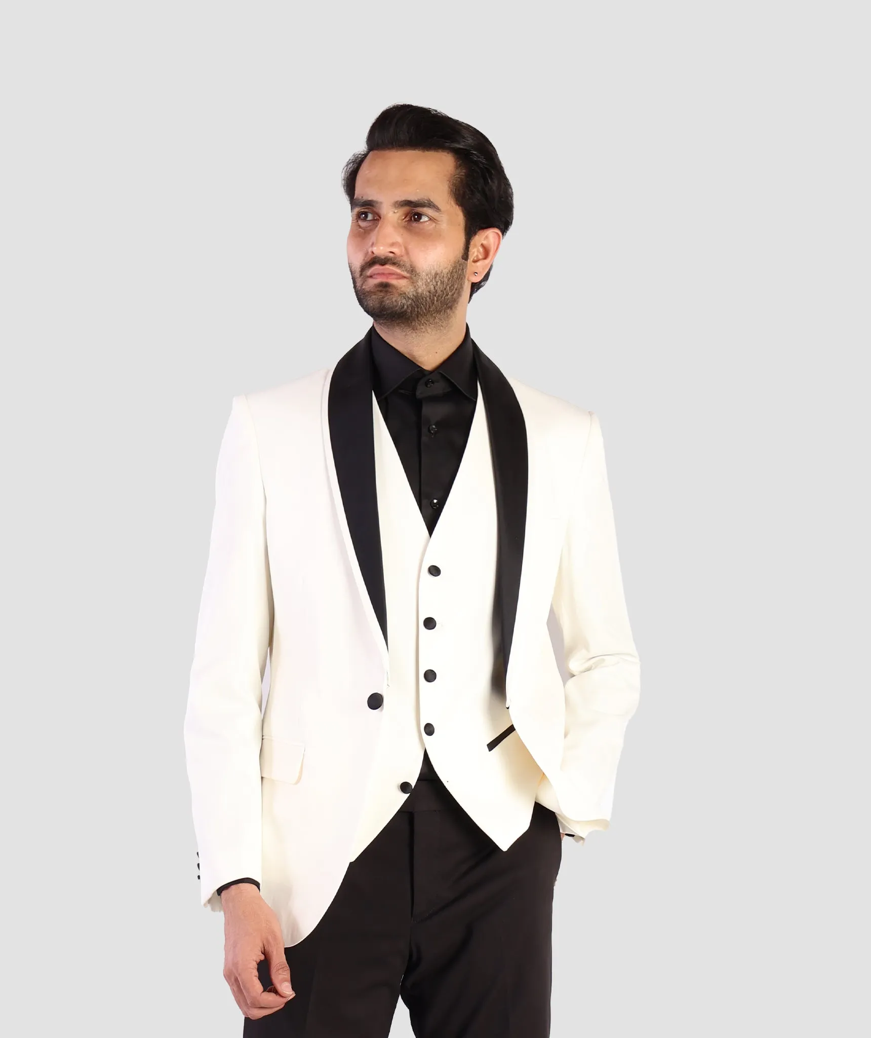 D'S Damat White Tuxedo Suit