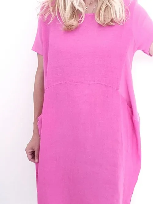 Helga May Jungle Dress: Plain - Hot Pink