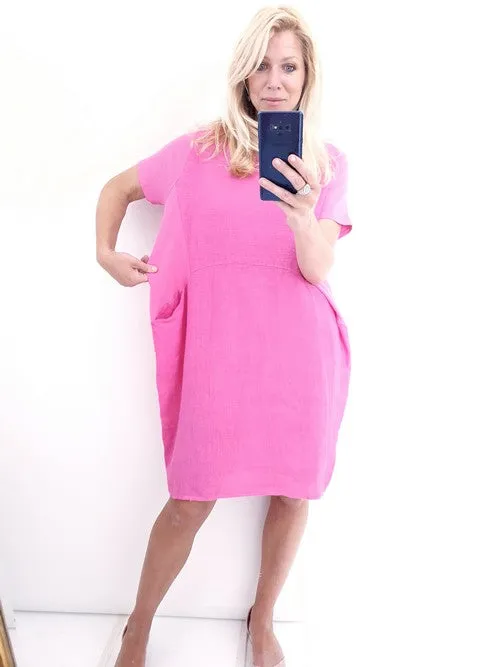 Helga May Jungle Dress: Plain - Hot Pink