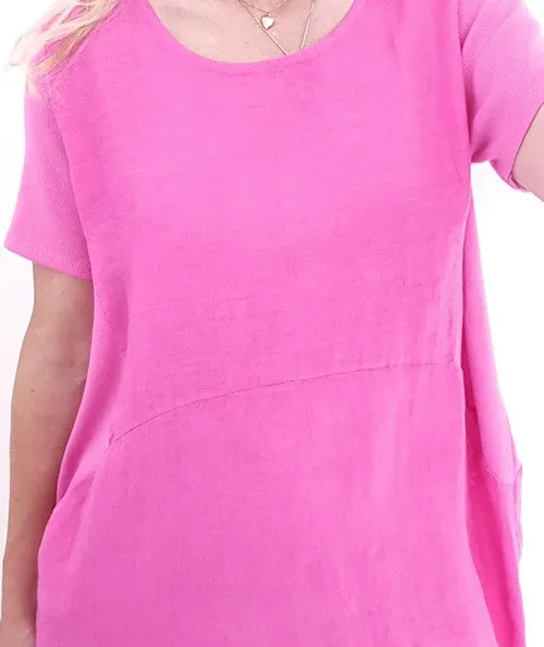 Helga May Jungle Dress: Plain - Hot Pink