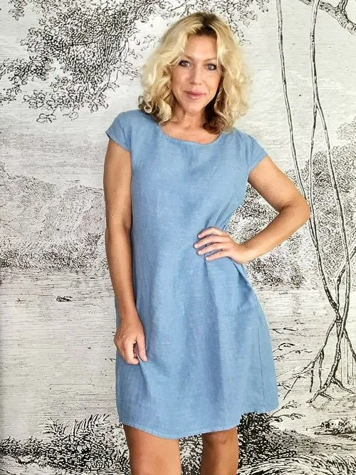 Helga May Kennedy Dress (SMALL) : Plain - Petrol