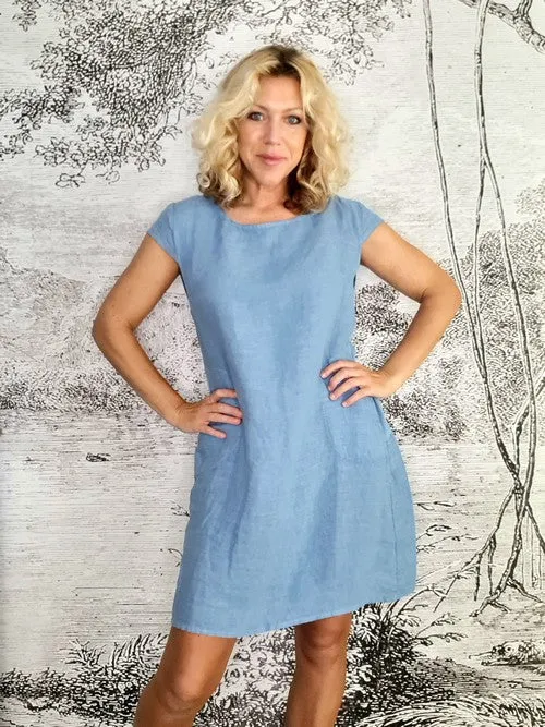 Helga May Kennedy Dress (SMALL) : Plain - Petrol