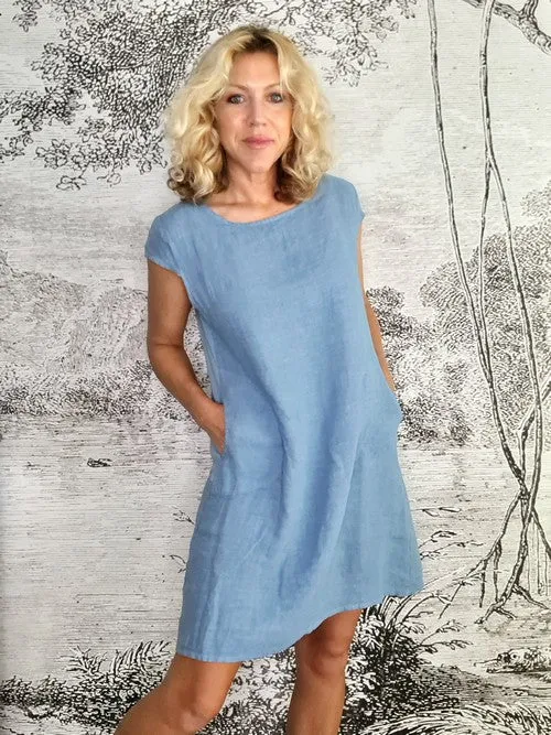 Helga May Kennedy Dress (SMALL) : Plain - Petrol