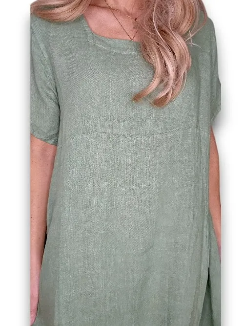 Helga May: Mid Sleeve Maxi Dress - Forest