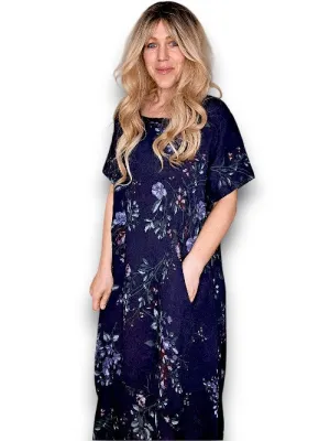 Helga May Mid Sleeve Maxi Dress: Lingonberry - Navy