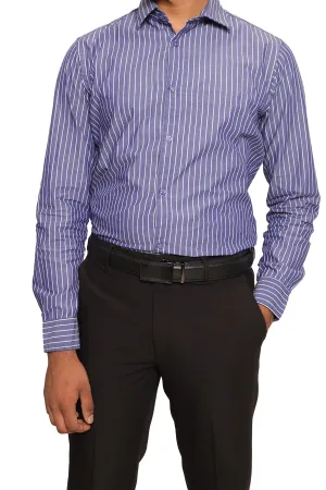 King Street Men's Long Sleeve Stripe Formal Shirt
