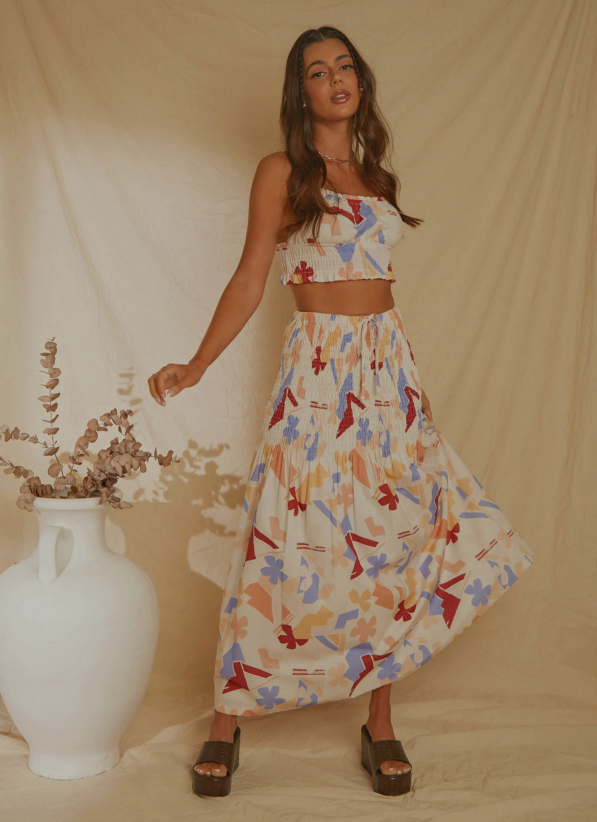 Lost Palms Maxi Skirt - Abstract Resort