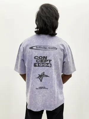 Purple Oversized Acid Wash T-Shirt