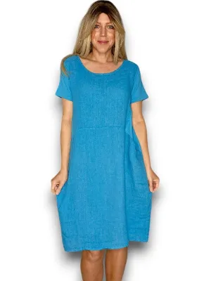 Sized Helga May Jungle Dress: Plain Turquoise