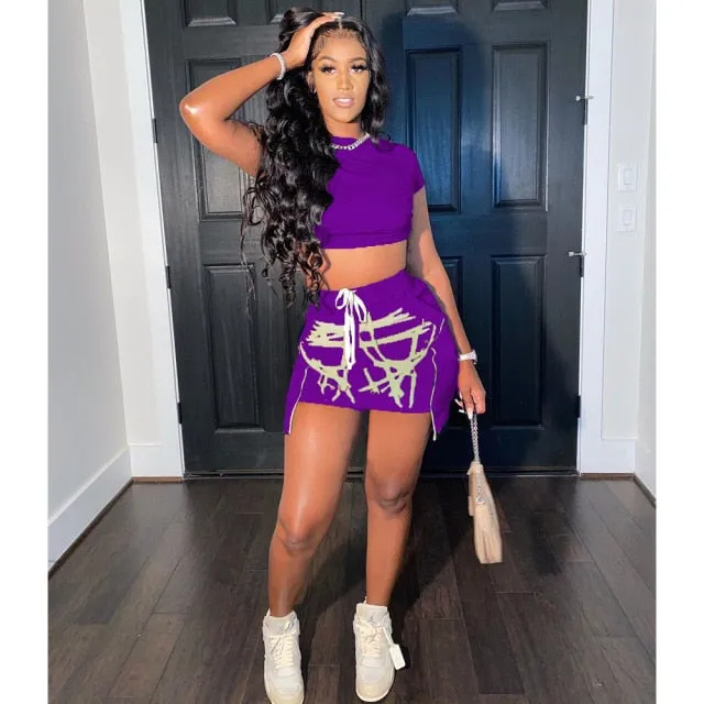 Summer Streetwear Print Skirts