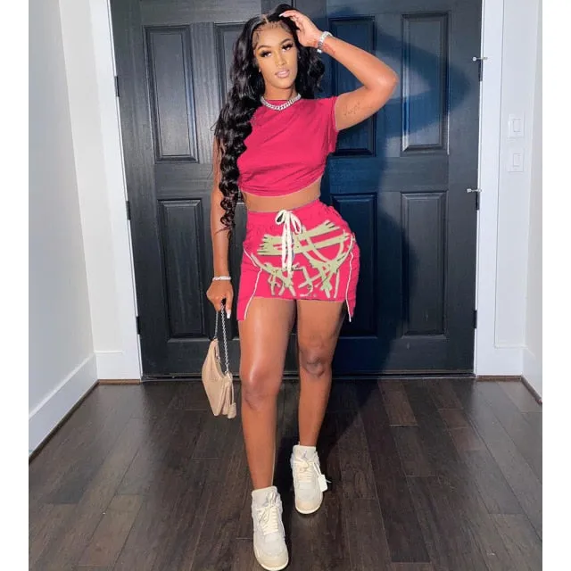 Summer Streetwear Print Skirts
