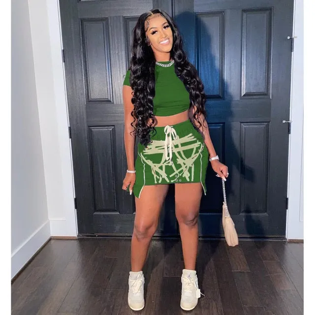 Summer Streetwear Print Skirts